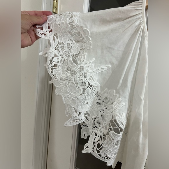 Ramy Brook Ryan Lace Trim Linen Minidress - Size S - NWT - white - Picture 10 of 11